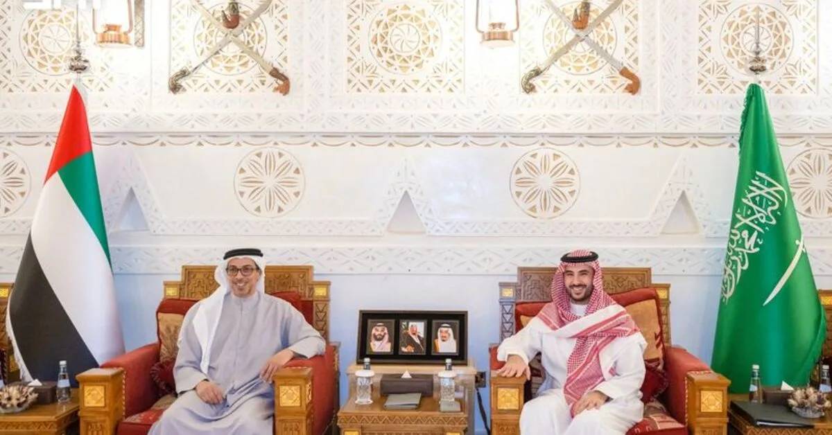 بازدید Sheikh Mansour از عربستان سعودی و گفت‌وگو با محمد بن سلمان