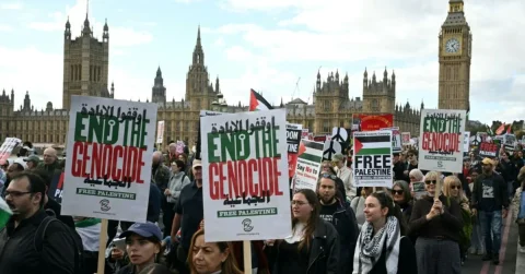 تظاهرات حامی فلسطین در لندن و برلین علیه حملات اسرائیل