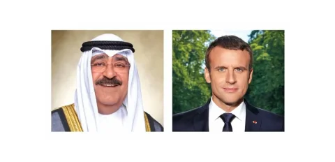Meeting of the President of France with the Emir of Kuwait