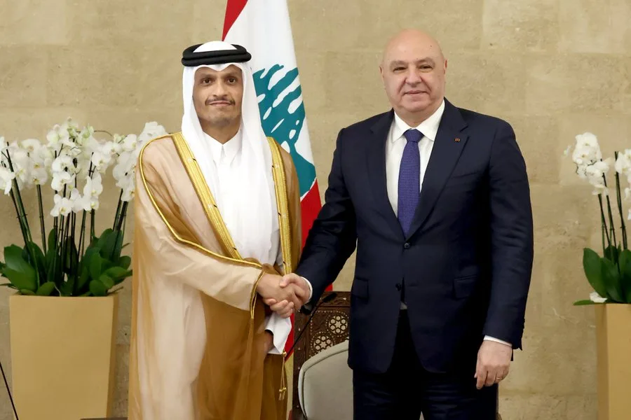شیخ محمد بن عبدالرحمن آل ثانی در بیروت با رهبران لبنانی دیدار کرد